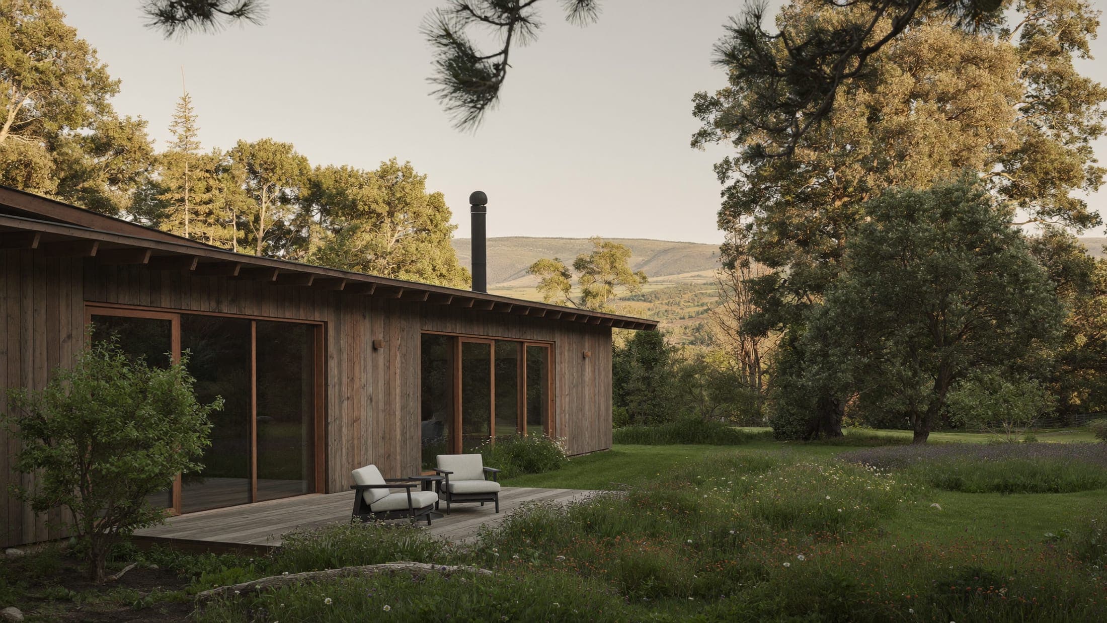 Bespoke timber cabin in a Northumberland garden